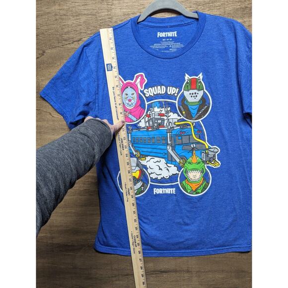 Fortnite Squad Up Men's Size M Short Sleeve T Shirt Blue Cotton/ Polyester Gamer - Picture 4 of 5